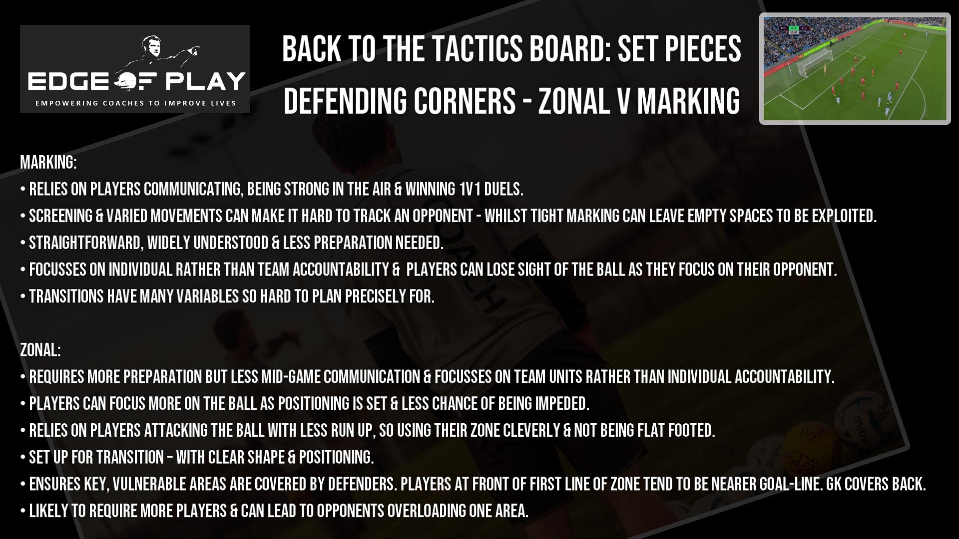 Edge of Play | FREE - Back to the Tactics Board: Set Pieces - Defending ...